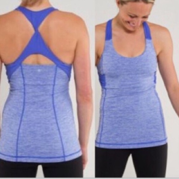 Lululemon Spin Me Twist Back Workout Tank Heathered Purple Women’s Size 6 - Picture 2 of 7